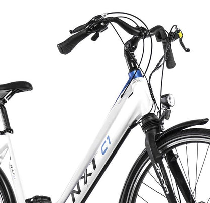 Bicicleta R 700 Urbana Electrica 1x7 velocidades Aluminio blanco / azul T - AEC - TDA41Z NTX