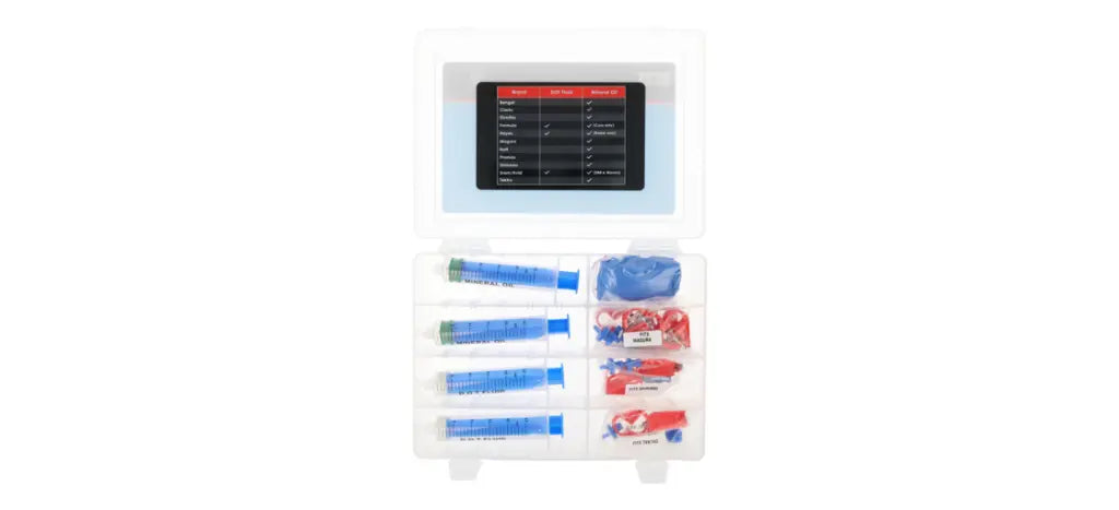 KIT DE PURGADO PARA LÍQUIDO MINERAL Y DOT INCLUYE ADAPTADORES PARA SHIMANO MAGURA SRAM Y TEKTRO ELVEDES