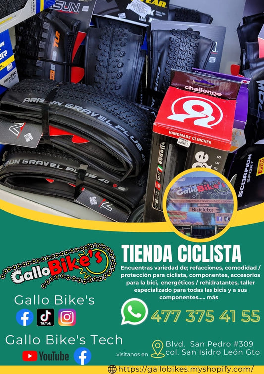 Refacciones, accesorios, ropa, energéticos, taller con servicios especializados, bicis, todo eso y más lo encuentras, con amplia variedad en tu tienda de confianza... Gallo Bikes's