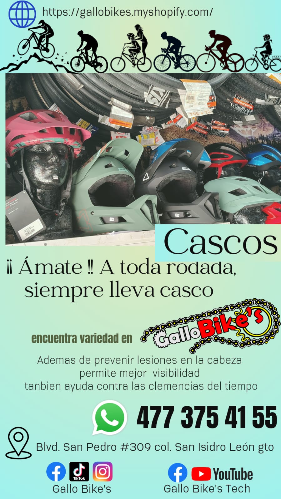 Refacciones, accesorios, ropa, energéticos, taller con servicios especializados, bicis, todo eso y más lo encuentras, con amplia variedad en tu tienda de confianza... Gallo Bikes's