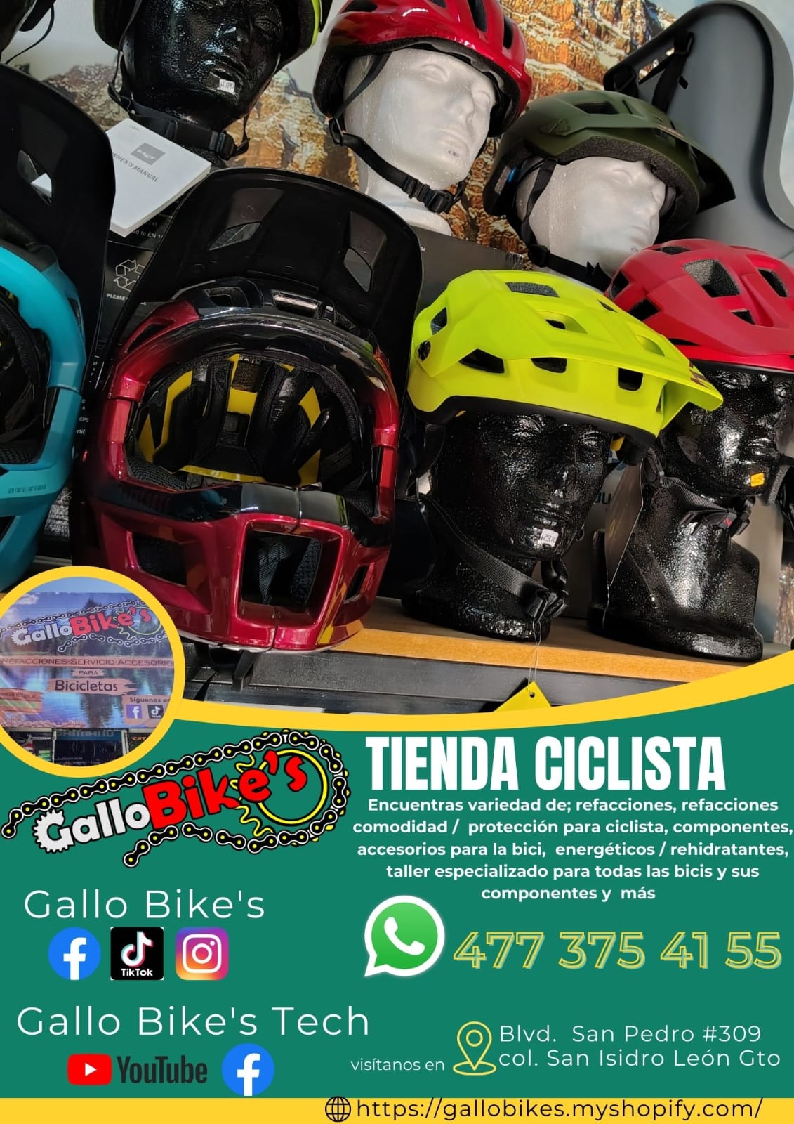 Refacciones, accesorios, ropa, energéticos, taller con servicios especializados, bicis, todo eso y más lo encuentras, con amplia variedad en tu tienda de confianza... Gallo Bikes's