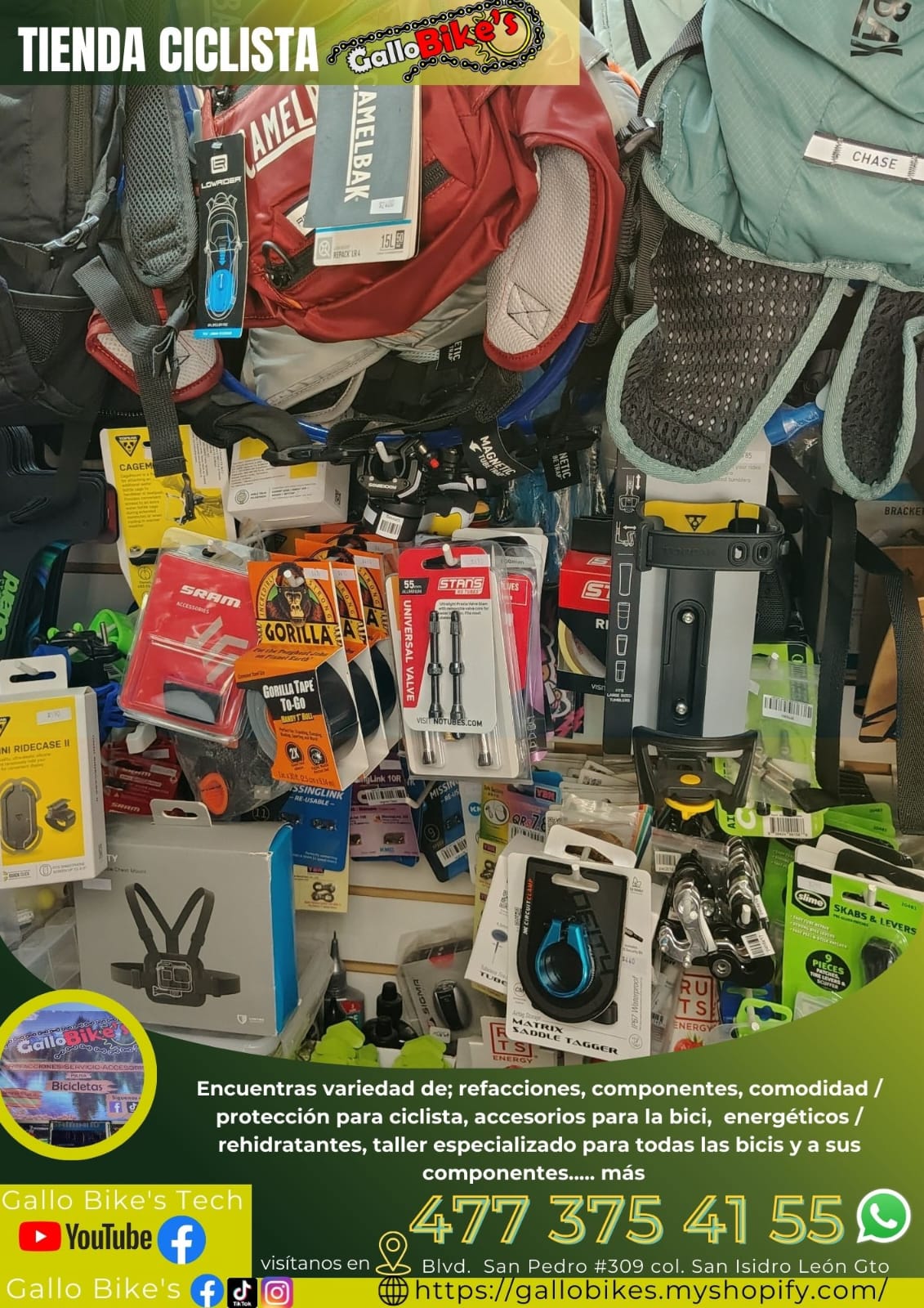 Refacciones, accesorios, ropa, energéticos, taller con servicios especializados, bicis, todo eso y más lo encuentras, con amplia variedad en tu tienda de confianza... Gallo Bikes's
