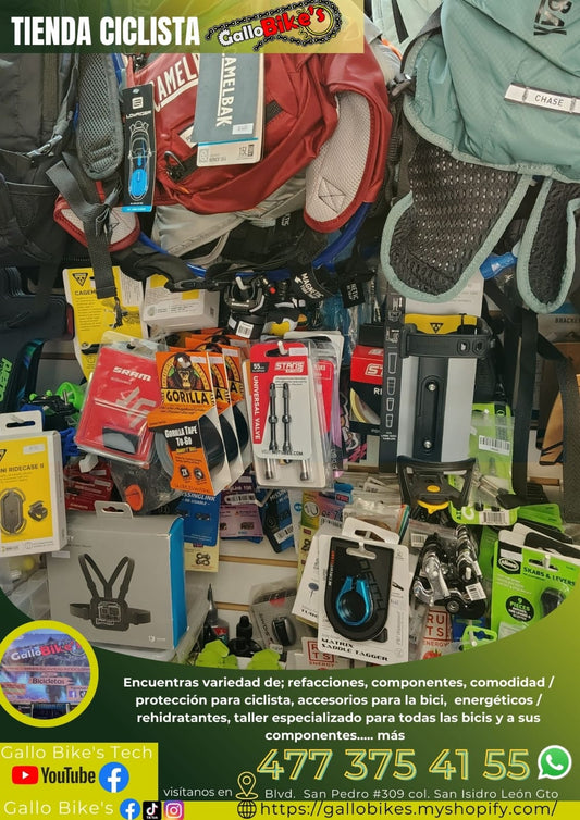 Refacciones, accesorios, ropa, energéticos, taller con servicios especializados, bicis, todo eso y más lo encuentras, con amplia variedad en tu tienda de confianza... Gallo Bikes's