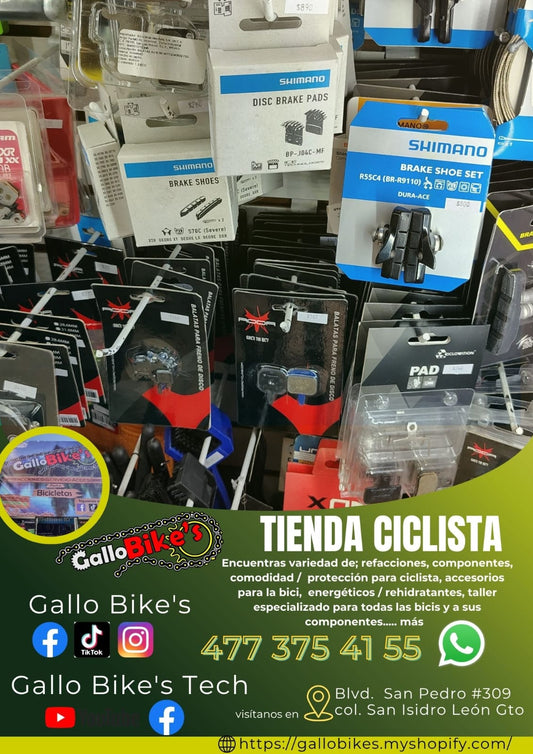 Refacciones, accesorios, ropa, energéticos, taller con servicios especializados, bicis, todo eso y más lo encuentras, con amplia variedad en tu tienda de confianza... Gallo Bikes's
