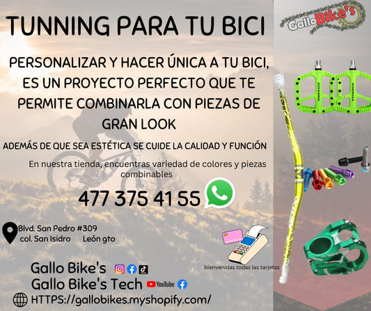 Refacciones, accesorios, ropa, energéticos, taller con servicios especializados, bicis, todo eso y más lo encuentras, con amplia variedad en tu tienda de confianza... Gallo Bikes's