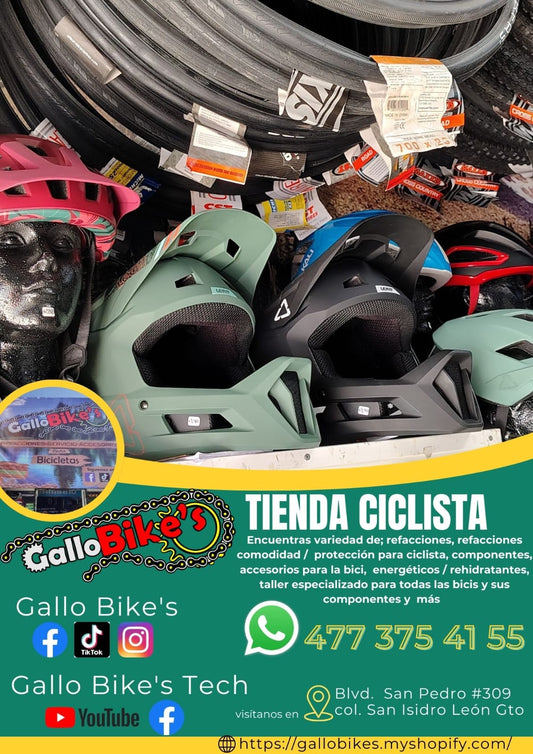 Refacciones, accesorios, ropa, energéticos, taller con servicios especializados, bicis, todo eso y más lo encuentras, con amplia variedad en tu tienda de confianza... Gallo Bikes's
