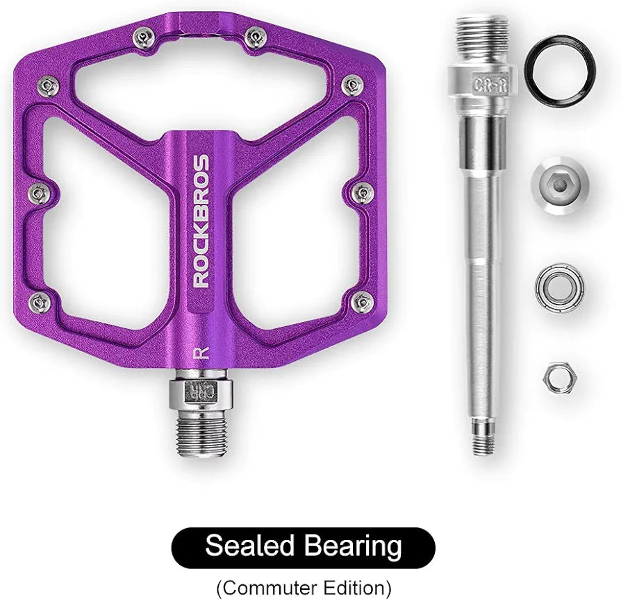 Pedales Rockbros aluminio 8 pines morado