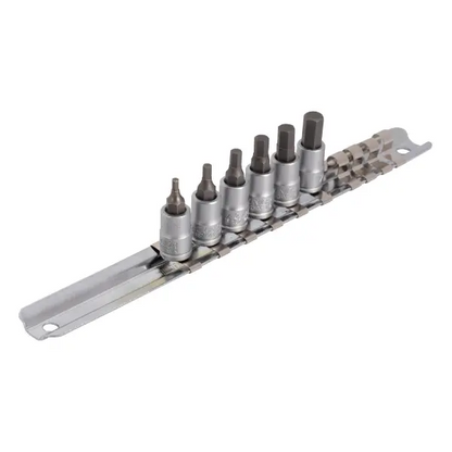 UNIOR Juego de llaves de vaso con perfil HX 1/4" sobre guía