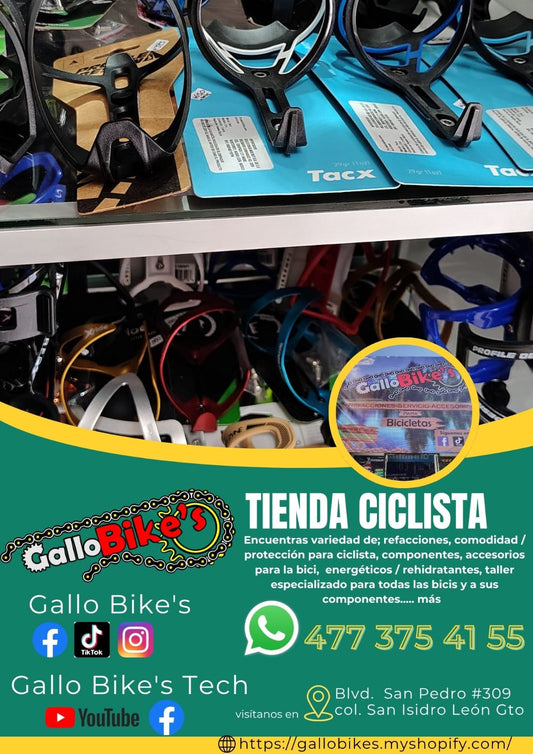 Refacciones, accesorios, ropa, energéticos, taller con servicios especializados, bicis, todo eso y más lo encuentras, con amplia variedad en tu tienda de confianza... Gallo Bikes's