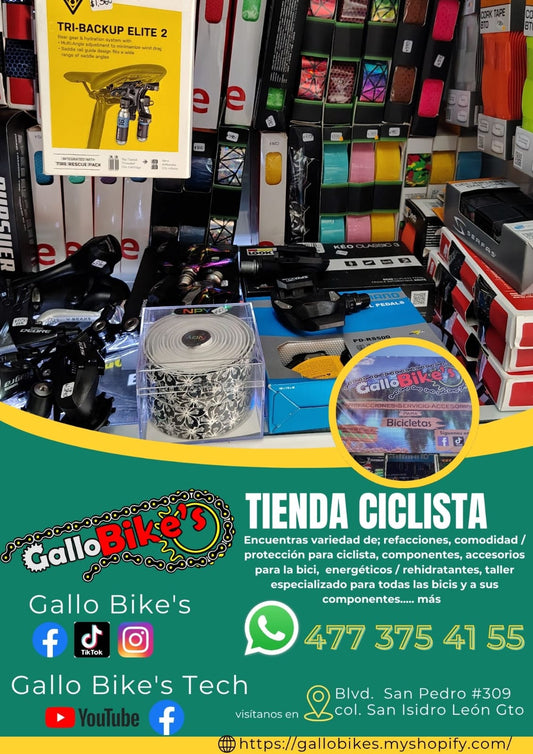 Refacciones, accesorios, ropa, energéticos, taller con servicios especializados, bicis, todo eso y más lo encuentras, con amplia variedad en tu tienda de confianza... Gallo Bikes's