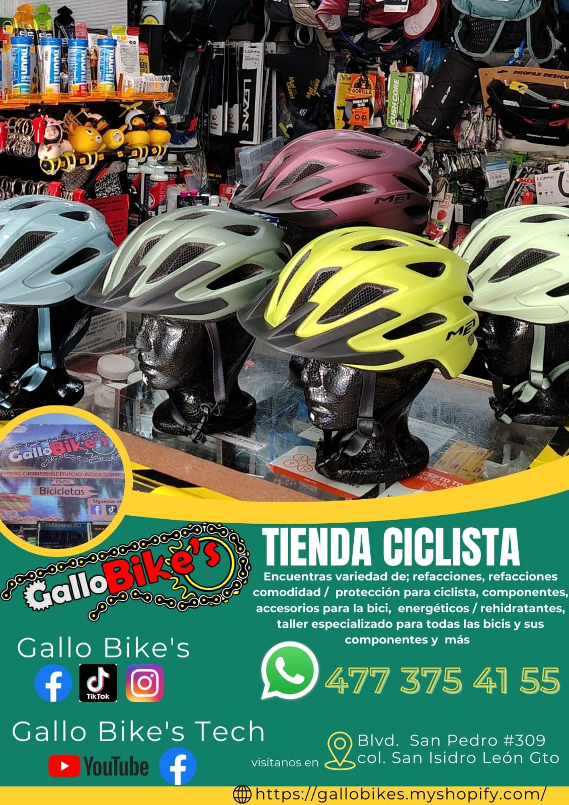 Refacciones, accesorios, ropa, energéticos, taller con servicios especializados, bicis, todo eso y más lo encuentras, con amplia variedad en tu tienda de confianza... Gallo Bikes's