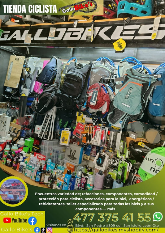 Refacciones, accesorios, ropa, energéticos, taller con servicios especializados, bicis, todo eso y más lo encuentras, con amplia variedad en tu tienda de confianza... Gallo Bikes's