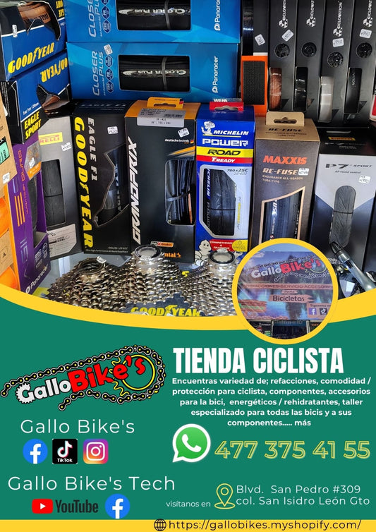 Refacciones, accesorios, ropa, energéticos, taller con servicios especializados, bicis, todo eso y más lo encuentras, con amplia variedad en tu tienda de confianza... Gallo Bikes's