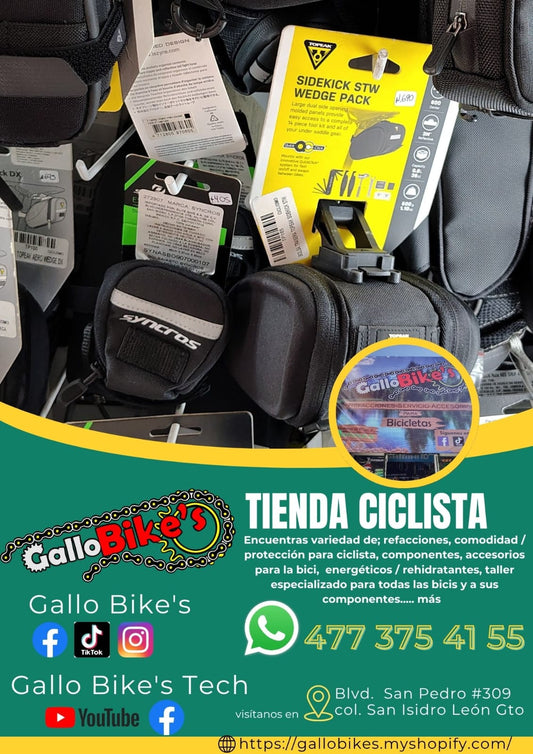 Refacciones, accesorios, ropa, energéticos, taller con servicios especializados, bicis, todo eso y más lo encuentras, con amplia variedad en tu tienda de confianza... Gallo Bikes's