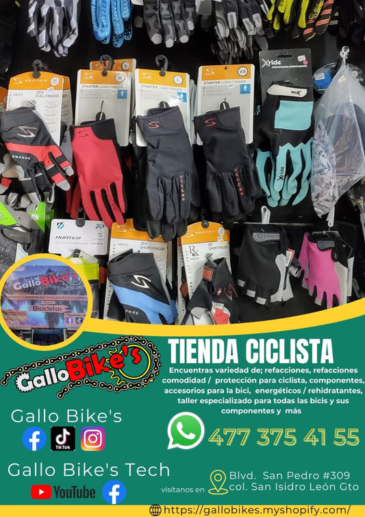 Refacciones, accesorios, ropa, energéticos, taller con servicios especializados, bicis, todo eso y más lo encuentras, con amplia variedad en tu tienda de confianza... Gallo Bikes's