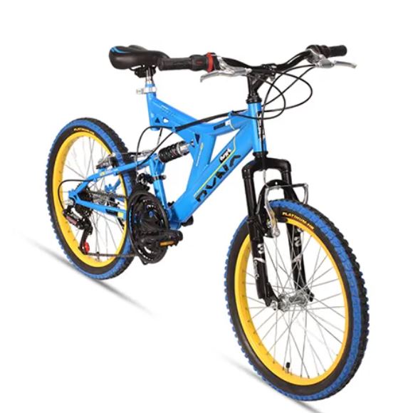 Bicicleta R 20 doble suspension azul 3x6  velocidades Ryno