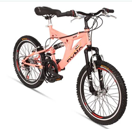 Bicicleta R 20 doble suspension salmón 3x6  velocidades Ryno