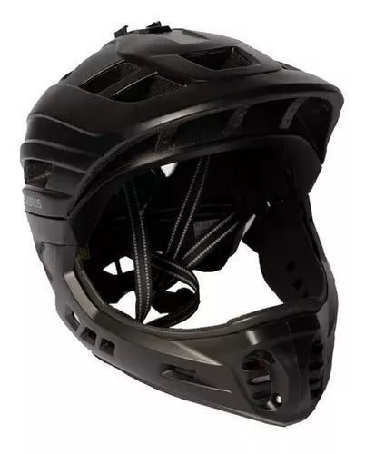 Casco Rockbros fullface con base superior para luz / go pro y luz trasera 3 funciones recargable