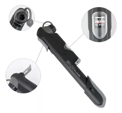 Bomba portátil de mano Giyo con manómetro para medir presión, hasta 120psi
