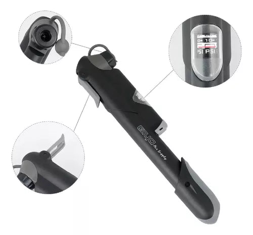 Bomba portátil de mano Giyo con manómetro para medir presión, hasta 120psi