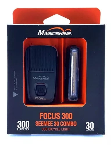Kit Luz delantera y trasera recargable Magicshine Focus 300 +Seemee30