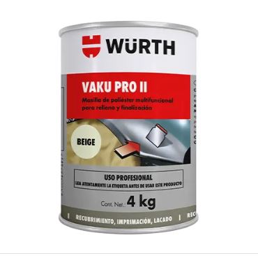 WÜRTH VAKU PRO II 4 K PASTA  de poliéster multifuncional para relleno y finalización.