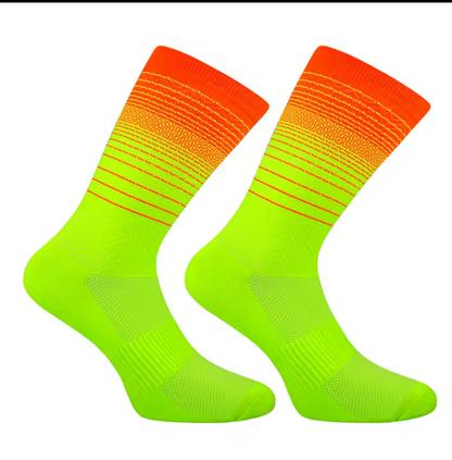 Calcetas para ciclismo amarillo limón