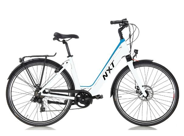 Bicicleta R 700 Urbana Electrica 1x7 velocidades Aluminio blanco / azul T - AEC - TDA41Z NTX