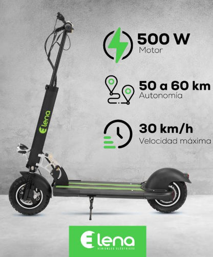 Scooter electrico GF - S12 10 pulgadas 500W 48V 14.5 AH IPX4 frenos de disco con suspension delantera E - lena