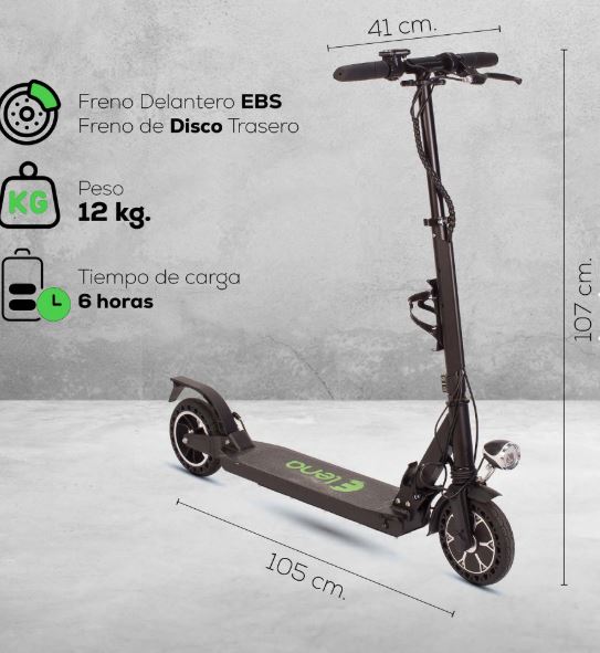 Scooter Electrico GF S11 8" 250W 36V + Disco con suspension E - lena