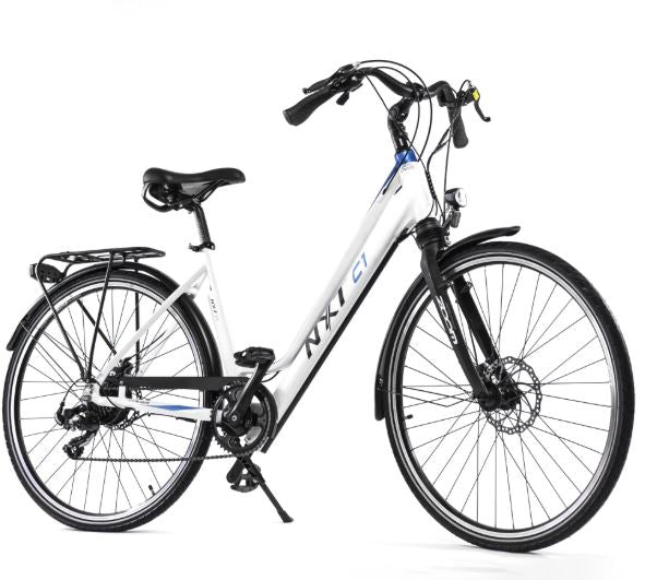 Bicicleta R 700 Urbana Electrica 1x7 velocidades Aluminio blanco / azul T - AEC - TDA41Z NTX