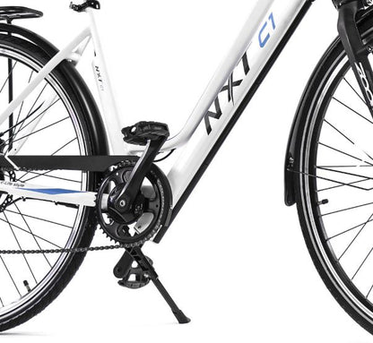 Bicicleta R 700 Urbana Electrica 1x7 velocidades Aluminio blanco / azul T - AEC - TDA41Z NTX
