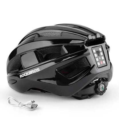 Casco Rockbros con luz trasera negro