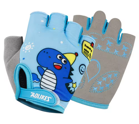Guantes infantil dedo corto dinosaurio azul