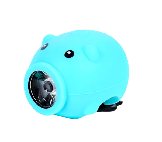 Luz delantera de puerquito azul , recargable