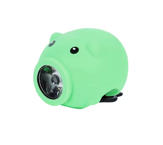 Luz delantera de puerquito verde, recargable
