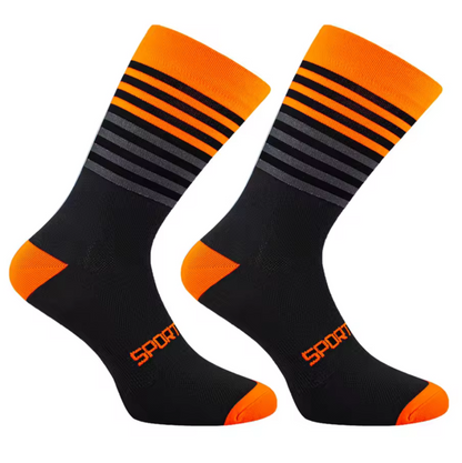 Calcetas para ciclismo naranja / negro