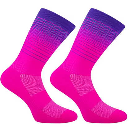 Calcetas para ciclismo rosa / morado