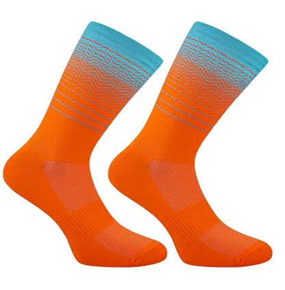 Calcetas para ciclismo naranja / azul