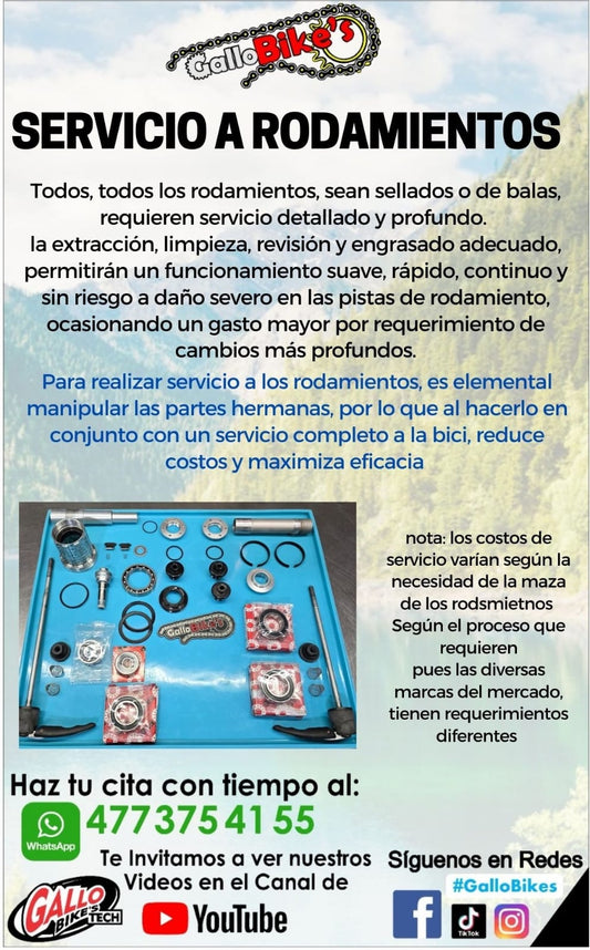 SERVICIO A RODAMIENTOS DE BICICLETAS