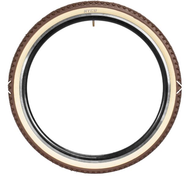 Llanta 24 x 2.125 chocolate - crema Nyco