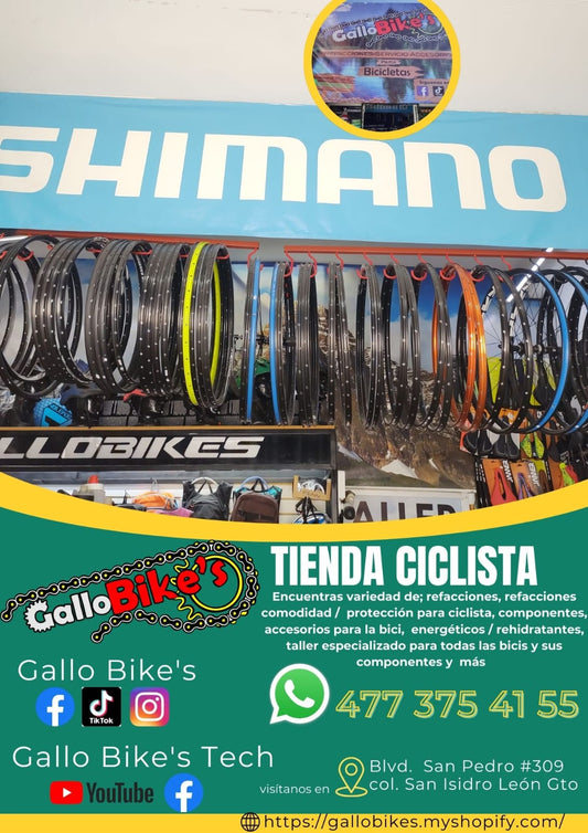 Refacciones, accesorios, ropa, energéticos, taller con servicios especializados, bicis, todo eso y más lo encuentras, con amplia variedad en tu tienda de confianza... Gallo Bikes's