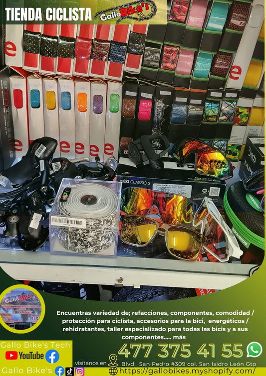 Refacciones, accesorios, ropa, energéticos, taller con servicios especializados, bicis, todo eso y más lo encuentras, con amplia variedad en tu tienda de confianza... Gallo Bikes's