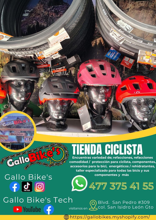 Refacciones, accesorios, ropa, energéticos, taller con servicios especializados, bicis, todo eso y más lo encuentras, con amplia variedad en tu tienda de confianza... Gallo Bikes's