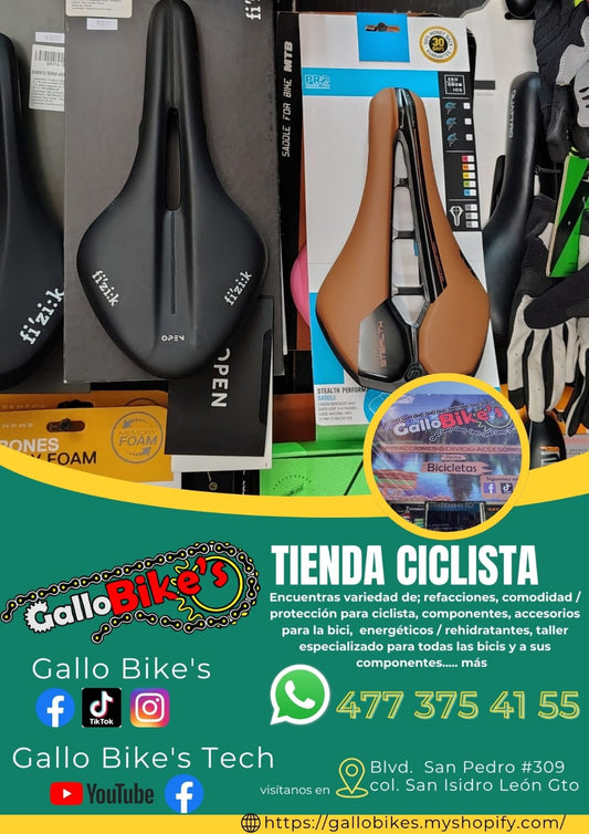 Refacciones, accesorios, ropa, energéticos, taller con servicios especializados, bicis, todo eso y más lo encuentras, con amplia variedad en tu tienda de confianza... Gallo Bikes's