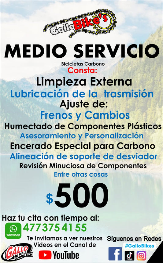SERVICIO EXTERNO PARA BICIS DE CARBONO