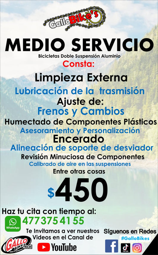 SERVICIO EXTERNO PARA BICIS DOBLE SUSPENSIÓN