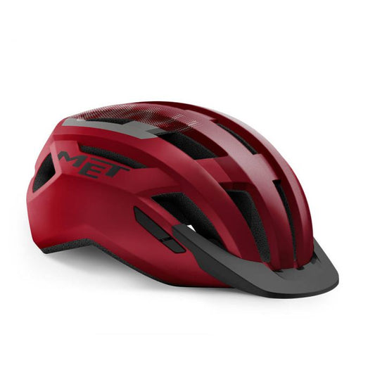 Casco MET all road rojo metálico