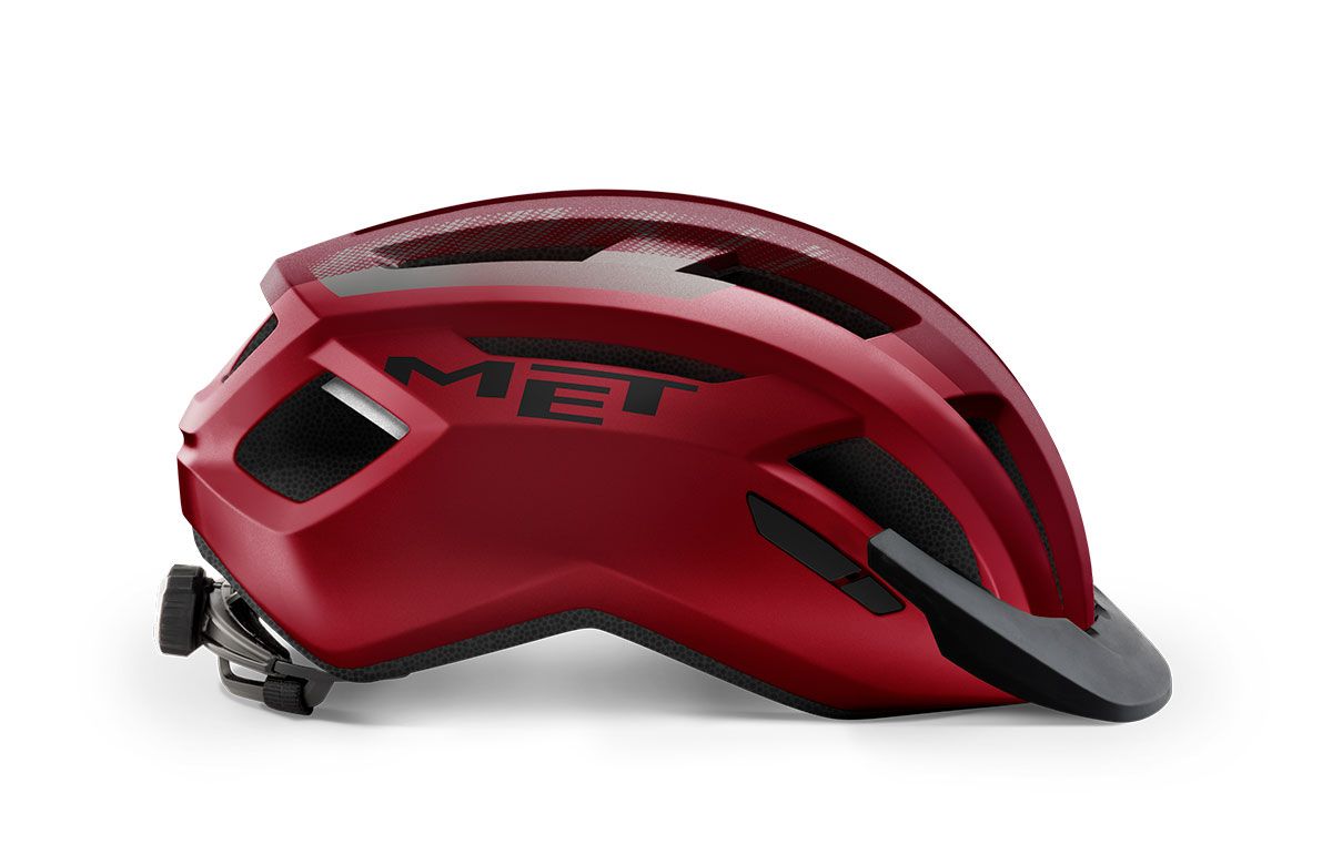 Casco MET all road rojo metálico