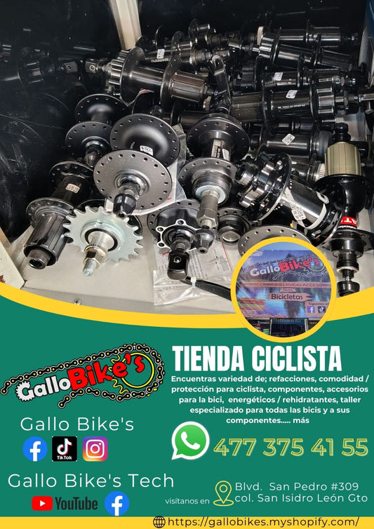 Refacciones, accesorios, ropa, energéticos, taller con servicios especializados, bicis, todo eso y más lo encuentras, con amplia variedad en tu tienda de confianza... Gallo Bikes's